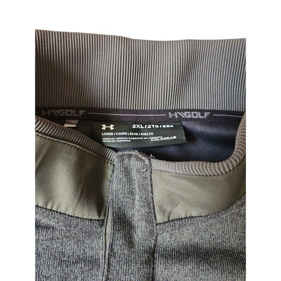 Under Armour Golf Storm Sweater Mens 2XL Olive Performance Coldgear Gorpcore UA - Picture 2 of 8